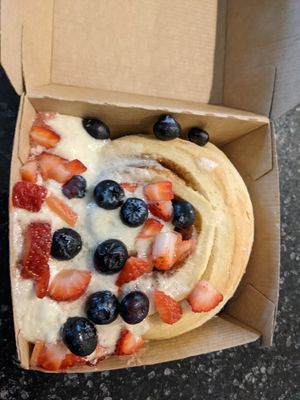 Creme brulee with berries at Cinnaholic in Ann Arbor