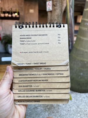 Menu page 1  at Burrito Amor in Valladolid