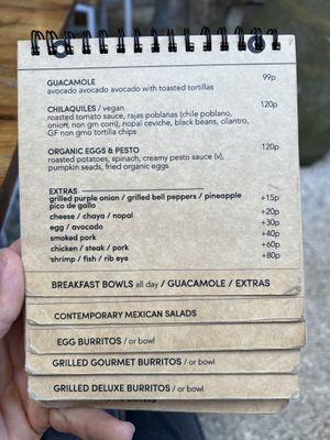 Menu page 3  at Burrito Amor in Valladolid