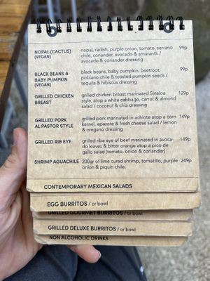 Menu page 4  at Burrito Amor in Valladolid