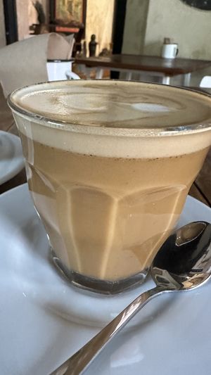 Latte w coconut milk  at Burrito Amor in Valladolid