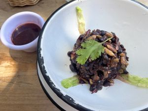 Bean salad  at Burrito Amor in Valladolid