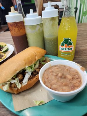 Torta and beans at Guapo Taco in Fort Worth