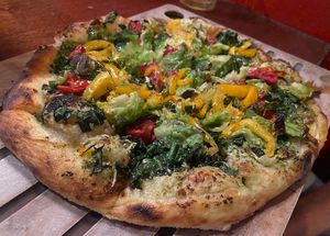 Dalai Lama pizza  at The Luggage Room Pizzeria in Pasadena