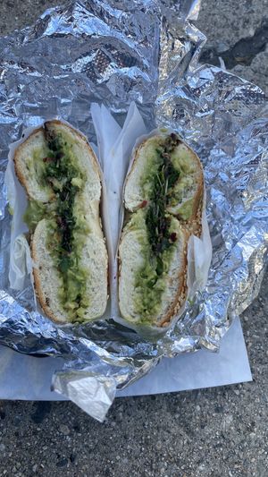 Avocado bagel  at Alfred Coffee - Brentwood in Los Angeles
