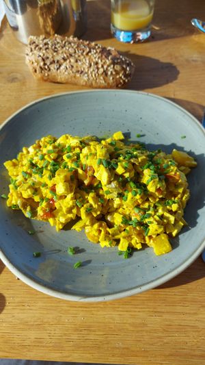Tofu en omelette, petit déjeuner at Biohotel Rupertus in Leogang