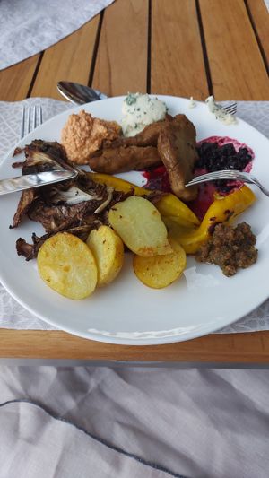 Barbecue végane avec seitan maison at Biohotel Rupertus in Leogang