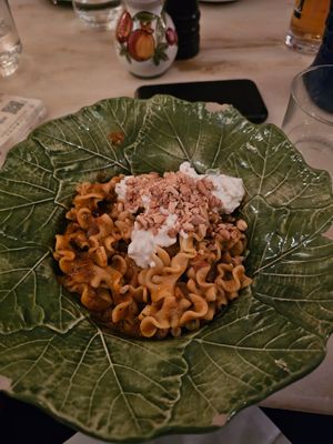 Vegan option pesto pasta at Ave Mario in London