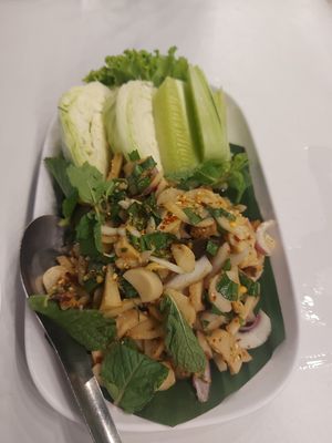 Mushroom larb at Korn Restaurant in Koh Samet