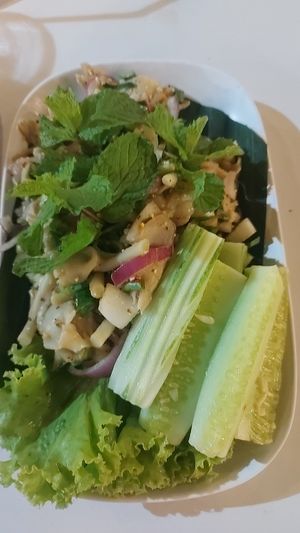 Mushroom larb at Korn Restaurant in Koh Samet