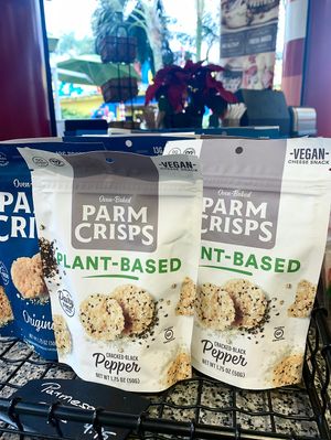 Vegan Parm Crisps! YUM!   at Legoland - The Market in Carlsbad