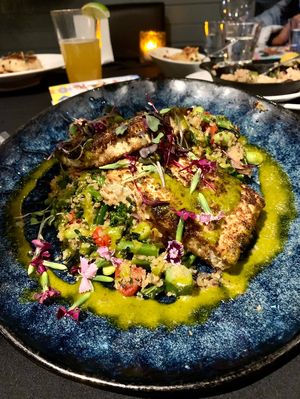 Smoked Paprika Baked Tofu entree  at Beeside Balcony in Del Mar