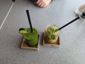 Green smoothie, Thai cocktail at Level 24 Eatery in Nairobi