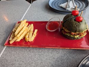 Bean burger without cheese at Level 24 Eatery in Nairobi