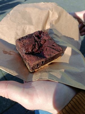 Cherry brownie at New Cut Coffee in Bristol