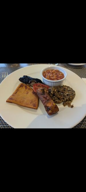 Vegan Scottish fry up at Garden Restaurant in Aberfoyle