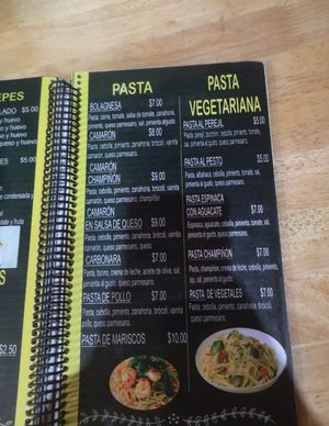 Menú at Restaurante Blanche in Puerto Lopez