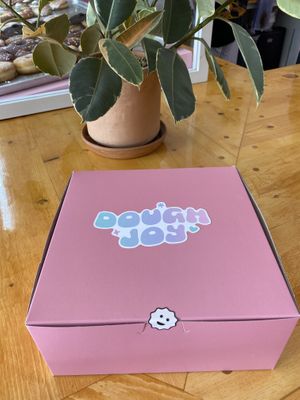 Cute box stickers  at Dough Joy - East Pike Street in Seattle