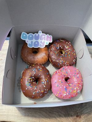The OG, 2 chocolate, and strawberry    at Dough Joy - East Pike Street in Seattle
