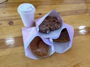 Apple fritter, twist, and seasonal caramel  at Dough Joy - East Pike Street in Seattle