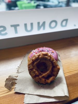 Old fashioned pumpkin and strawberry milkshakee  at Dough Joy - East Pike Street in Seattle