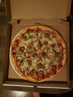 mozz, sausage, pepper, onion, mushroom (build your own 16") at JB's Pizza Parlor in Grand Rapids