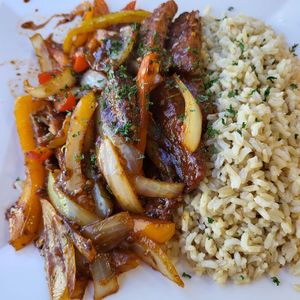 Vegan pepper steak at Mimsy's Kitchen in Columbia