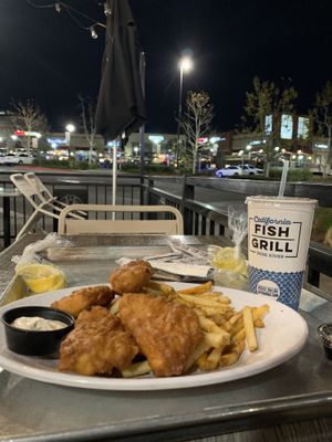 When you’re your own date on Valentine’s Day, plant-based fish and chips.  at California Fish Grill in Redlands