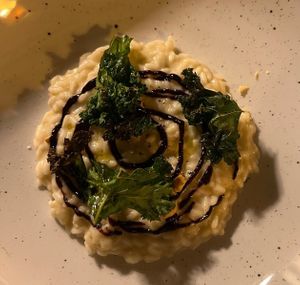 Risotto con sedano rapa e cavolo nero  at Polisena L'Altro Agriturismo in Pontida