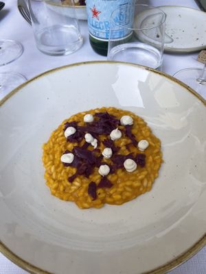 Risotto alla zucca bbq con cavolo rosso   at Polisena L'Altro Agriturismo in Pontida