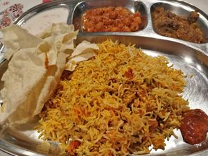 Nasi Briyani with chickpea and brinjal at MINT@31 in Central Singapore