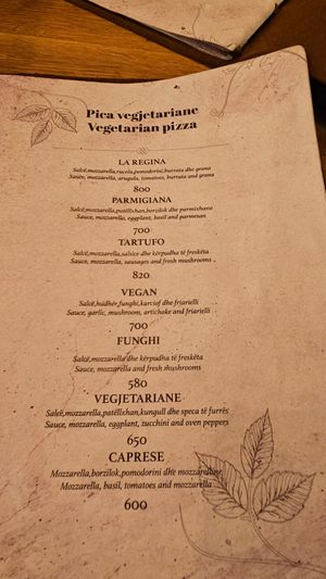 Menu 12.23 at Pizzarte in Tirana