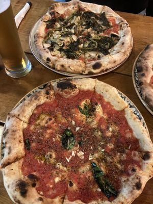 Vegan pizza & Marinara  at Pizzarte in Tirana