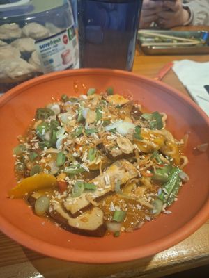 Chili garlic noodles with tofu at Lucky Rabbit Noodles in Brooklyn
