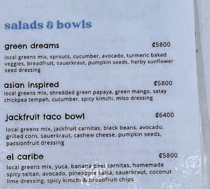 Soft opening menu  at Biribá in Puerto Viejo De Talamanca