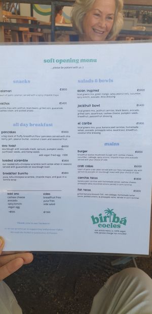 Menu March 2021 at Biribá in Puerto Viejo De Talamanca