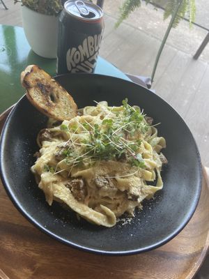Carbonara  at Earthly Kitchen in San Jose