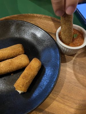 Mozzarella sticks  at Earthly Kitchen in San Jose