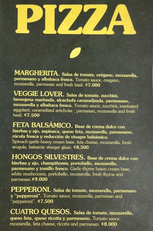 pizza menu  at Earthly Kitchen in San Jose