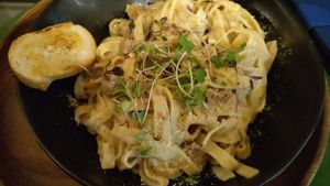 Pasta caprese at Earthly Kitchen in San Jose