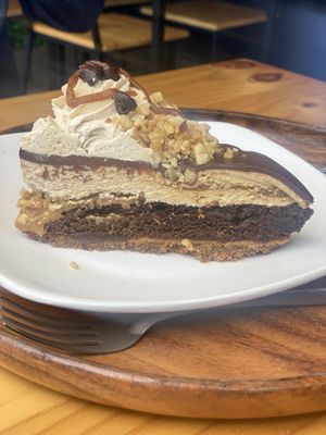 Snickers pie (Side View)  at Earthly Kitchen in San Jose