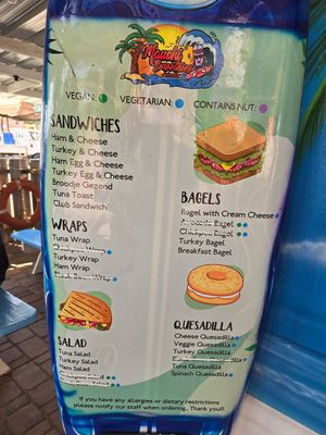 Food menu at Mauchi Smoothies in Savaneta