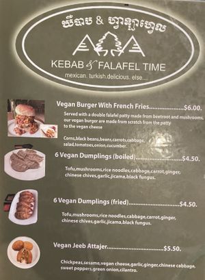 Menu 1 of 3  at Kebab & Falafel Time in Siem Reap