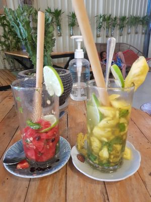 Mojitos (Watermelon and pineapple) at Kebab & Falafel Time in Siem Reap
