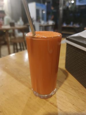 Carrot ginger fresh juice at Kebab & Falafel Time in Siem Reap