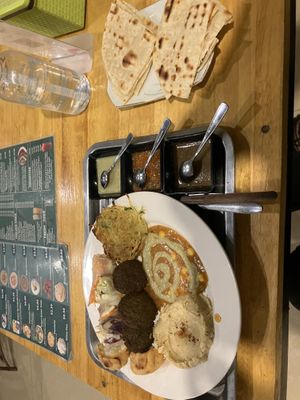 vegan plate  at Kebab & Falafel Time in Siem Reap