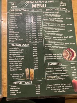 menu 3  at Kebab & Falafel Time in Siem Reap