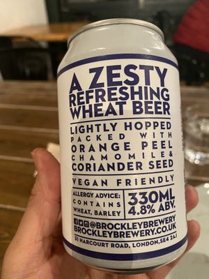 Vegan friendly beer from Brockley Brewery  at Mamma Dough in South East London