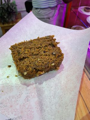 V carrot cake  at GG's Coffee House and Bagels in Pokhara