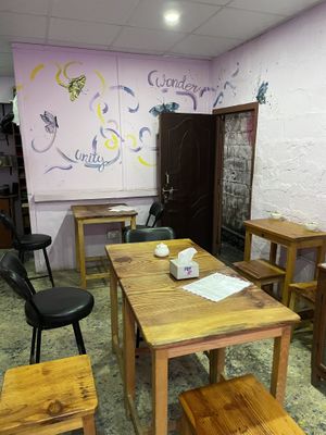 Seating  at GG's Coffee House and Bagels in Pokhara